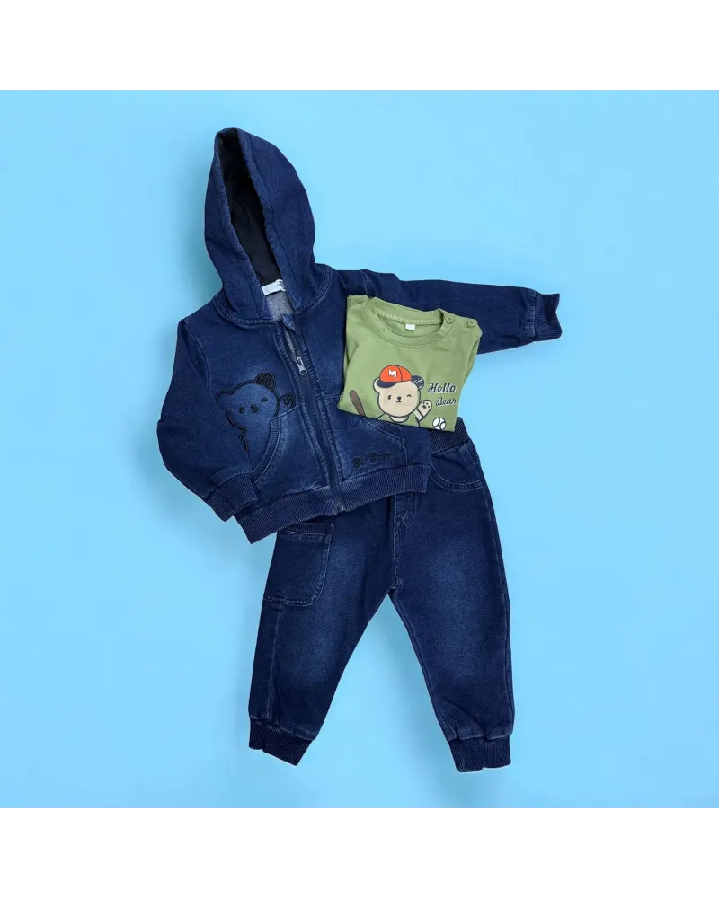Completo Jeans Neonato 3 Pz 3/18 Mesi BABY GANG