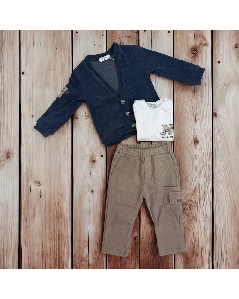 Completo Neonato 3 Pezzi 12/36 Mesi STELLE E PUPI