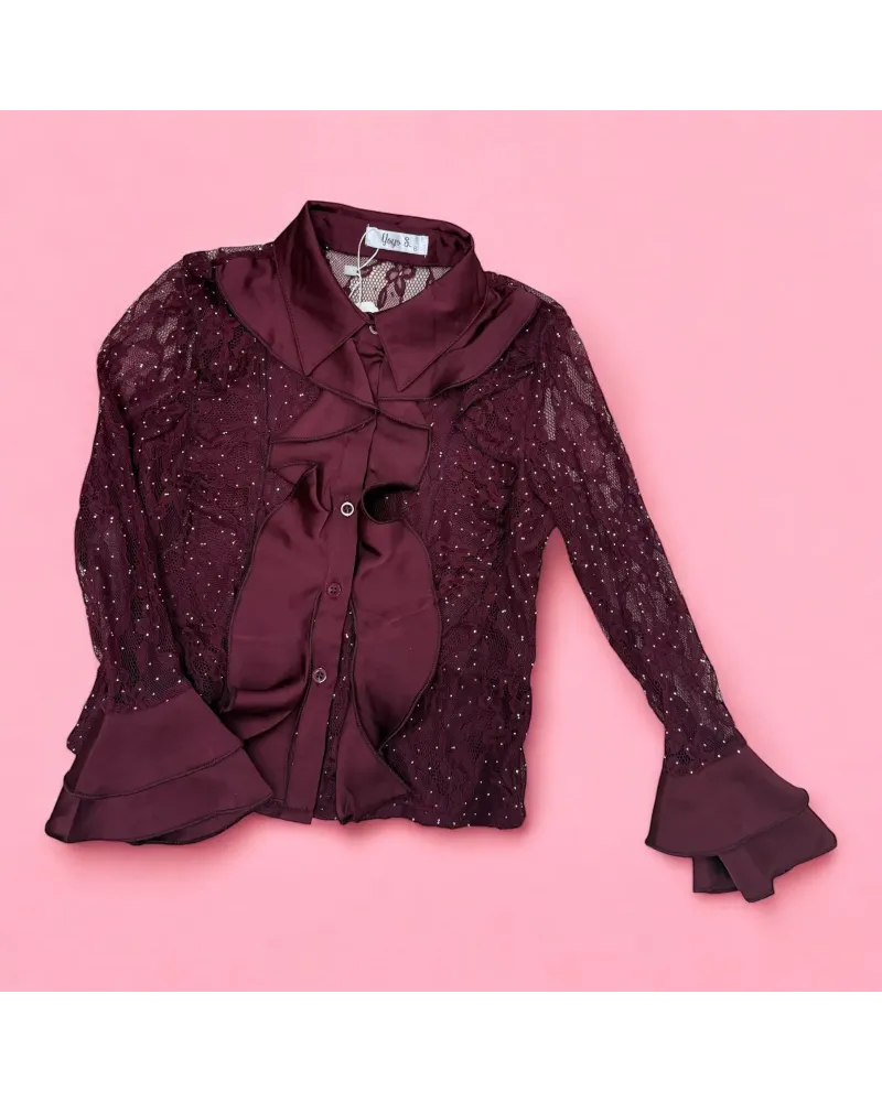 Camicia Brillantini Bambina 4/14 Anni YOYO S.