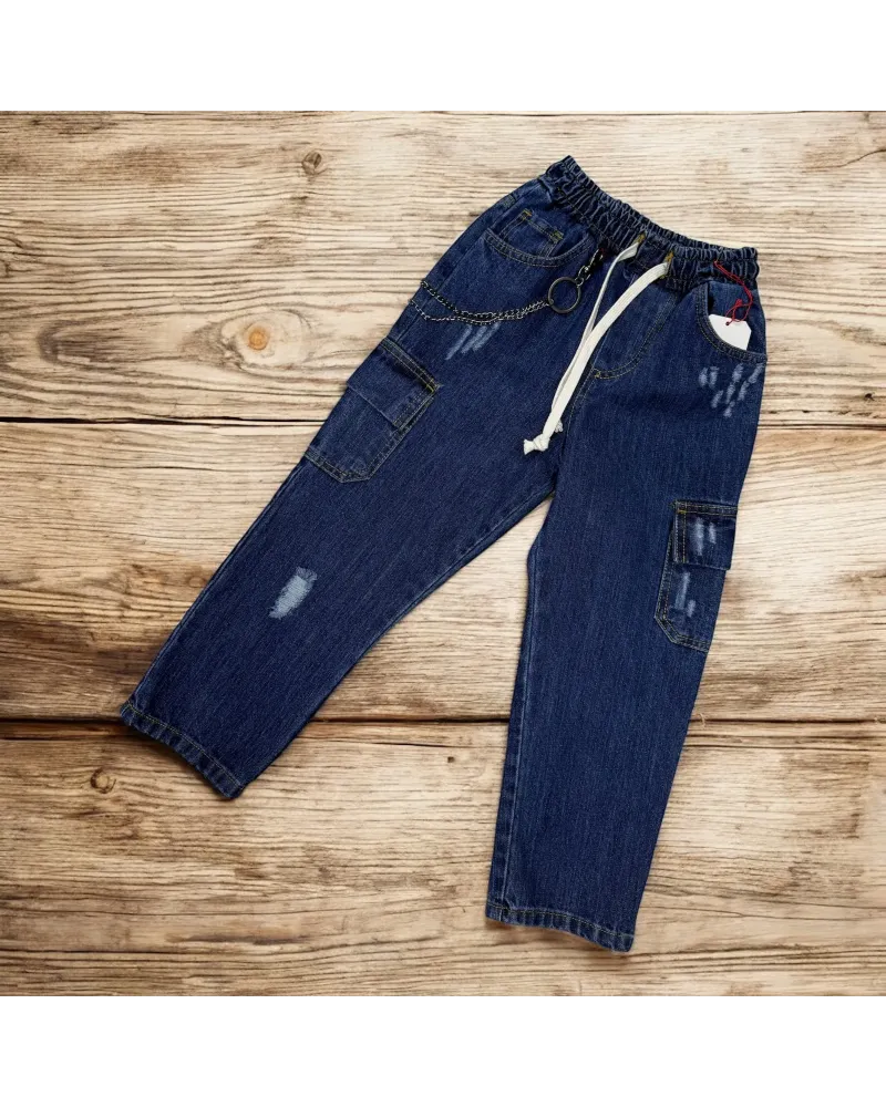 Jeans Cargo Bambino Ragazzo 4/16 Anni KOMPRESSOR