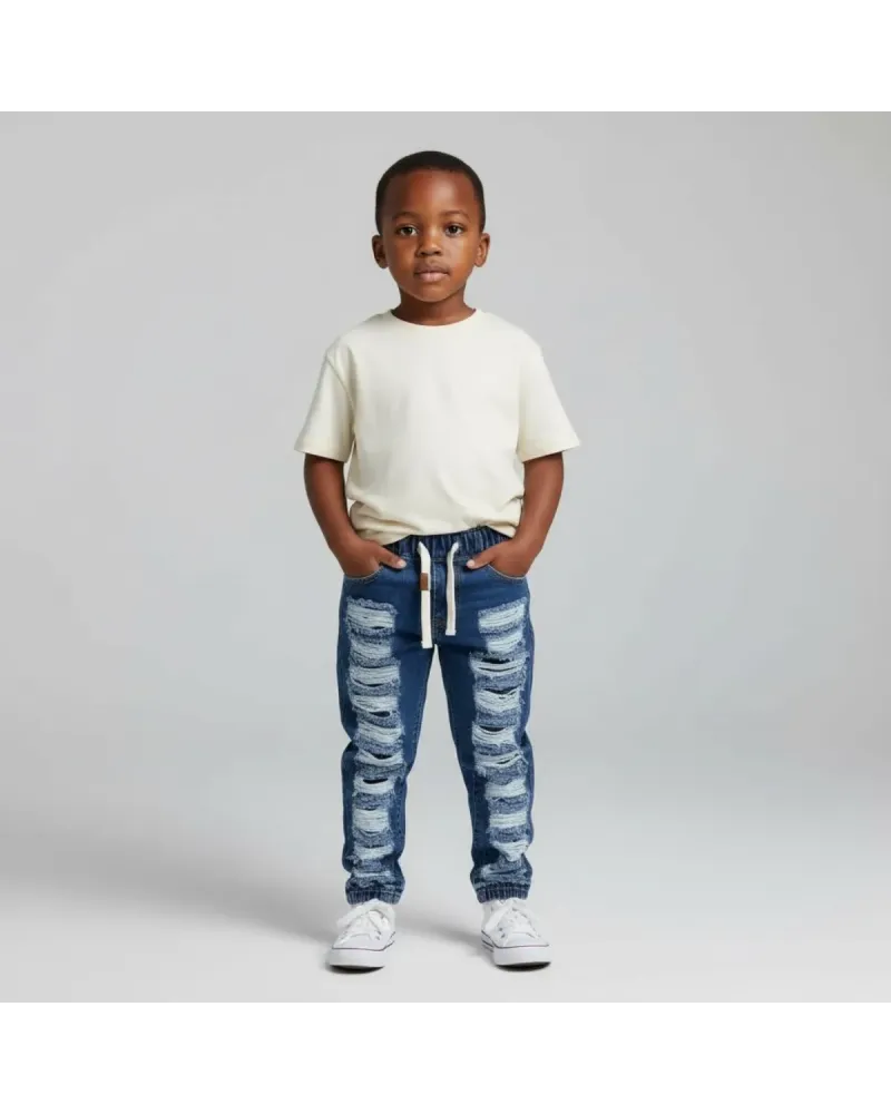 Jeans Strappi Neonato 12/36 Mesi ALTA LINEA