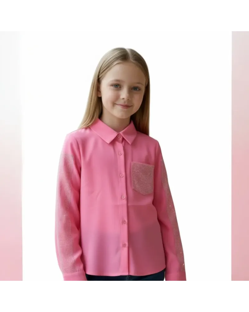 Camicia Strass 4/14 Anni  Bambina / Ragazza LOEVIA