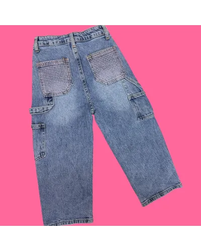 Jeans Tasca Strass 4 / 14 Anni Bambina / Ragazza LEOX